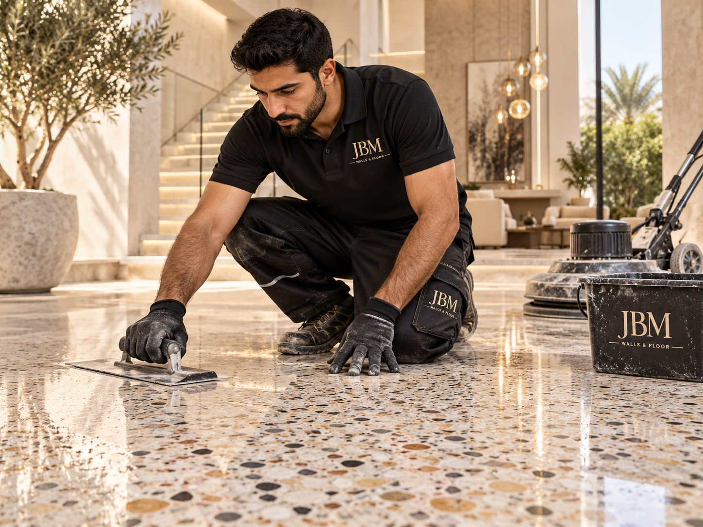 Terrazzo flooring by JBM Walls and Floors